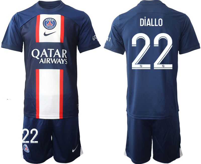 Men 2022-2023 Club Paris St German home blue #22 Soccer Jerseys